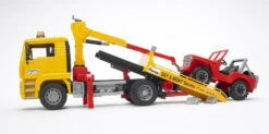 BRUDER 02750 - MAN TGA Abschlepp-LKW Mit Geländewagen -Tonies Geschaft 02750 man abschlepp lkw gelndewagen