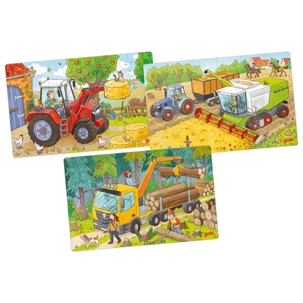 3 Puzzles Fahrzeuge 24 Teile (goki 57380) 3 3 Puzzles Fahrzeuge 24 Teile (goki 57380)