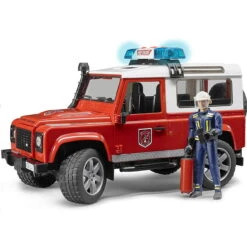 BRUDER 02596 - Land Rover Defender Feuerwehr Einsatzwagen Mit Feuerwehrmann 5 BRUDER 02596 - Land Rover Defender Feuerwehr Einsatzwagen Mit Feuerwehrmann -Tonies Geschaft bruder 02596 land rover feuerwehr