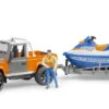 BRUDER 02599 - Land Rover Defender Mit Water Craft Anhänger -Tonies Geschaft bruder 02599 land rover defender watercraft