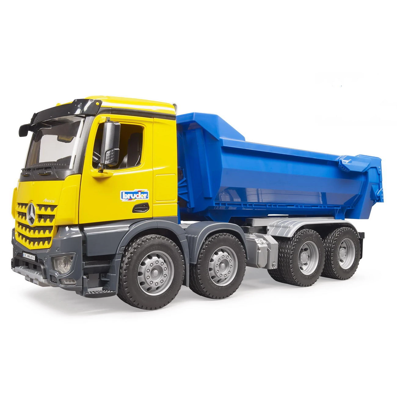 BRUDER 03623 - MB Arocs Halfpipe Kipp-LKW Gelb Blau 3 BRUDER 03623 - MB Arocs Halfpipe Kipp-LKW Gelb Blau
