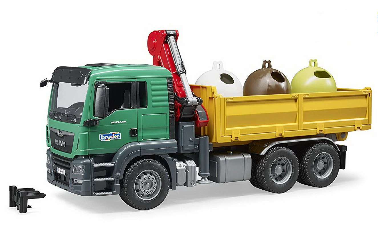 BRUDER 03753 - MAN TGS Kran LKW Mit Altglascontainer 3 BRUDER 03753 - MAN TGS Kran LKW Mit Altglascontainer