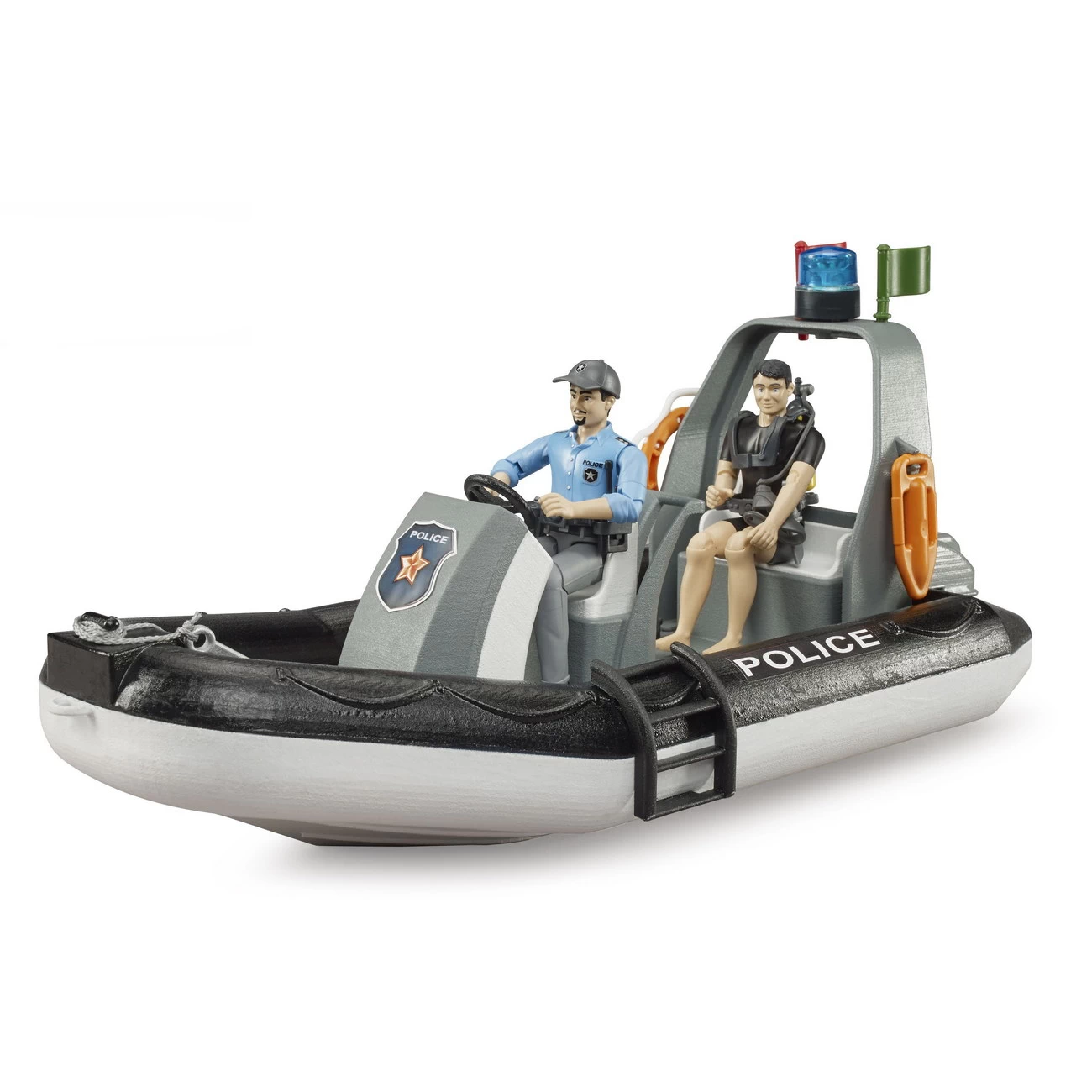 Bworld 62733 - Polizei Schlauchboot Mit Figuren (Bruder) 3 Bworld 62733 - Polizei Schlauchboot Mit Figuren (Bruder)
